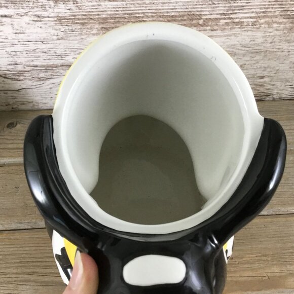 Dept 56 Ceramic Black and White Easter Bunny Cookie Jar With Egg Backpack - Picture 8 of 8